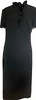LANVIN PARIS. Black Ruffle Button Dress