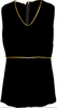 Marni ITALY. Black w/Gold Contrast Trim Sleeveless Tunic/Top