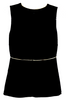 Marni ITALY. Black w/Gold Contrast Trim Sleeveless Tunic/Top
