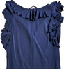 Gucci ITALY. Navy Ruffle Viscose Dress