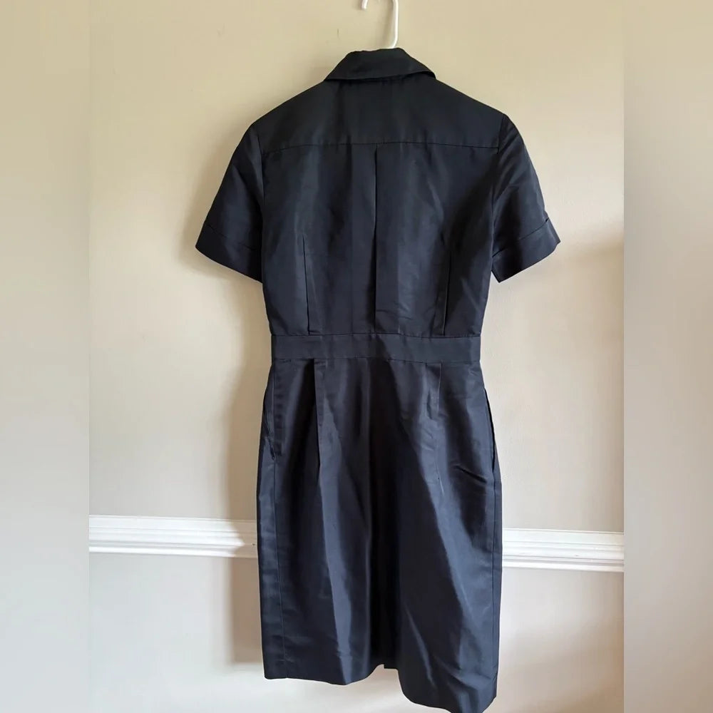 Lanvin ete Paris. Vintage 2006 Collection Black Satin Dress.