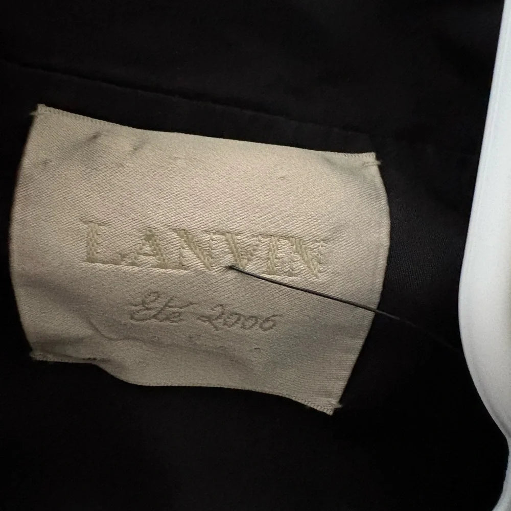 Lanvin ete Paris. Vintage 2006 Collection Black Satin Dress.