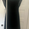 Prada ITALY.  Black Midi Dress with Leather Detail