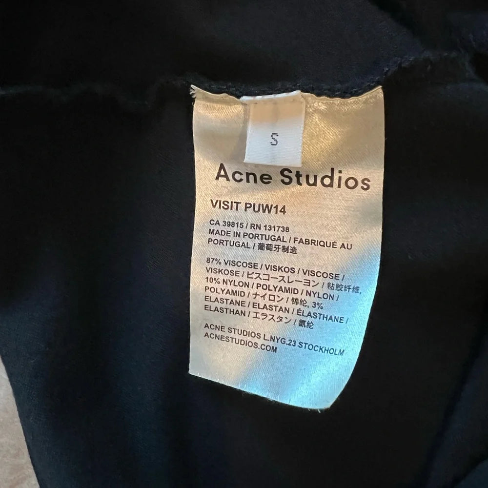 Acne Studios Stockholm. Black Cap Sleeve Jersey Dress