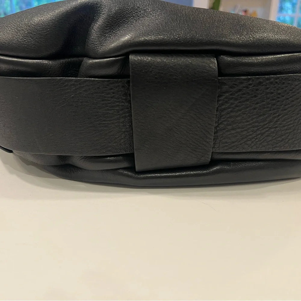 Marni ITALY. Black Lambskin Leather Shoulder Bag / Hand Bag / Crossbody Bag