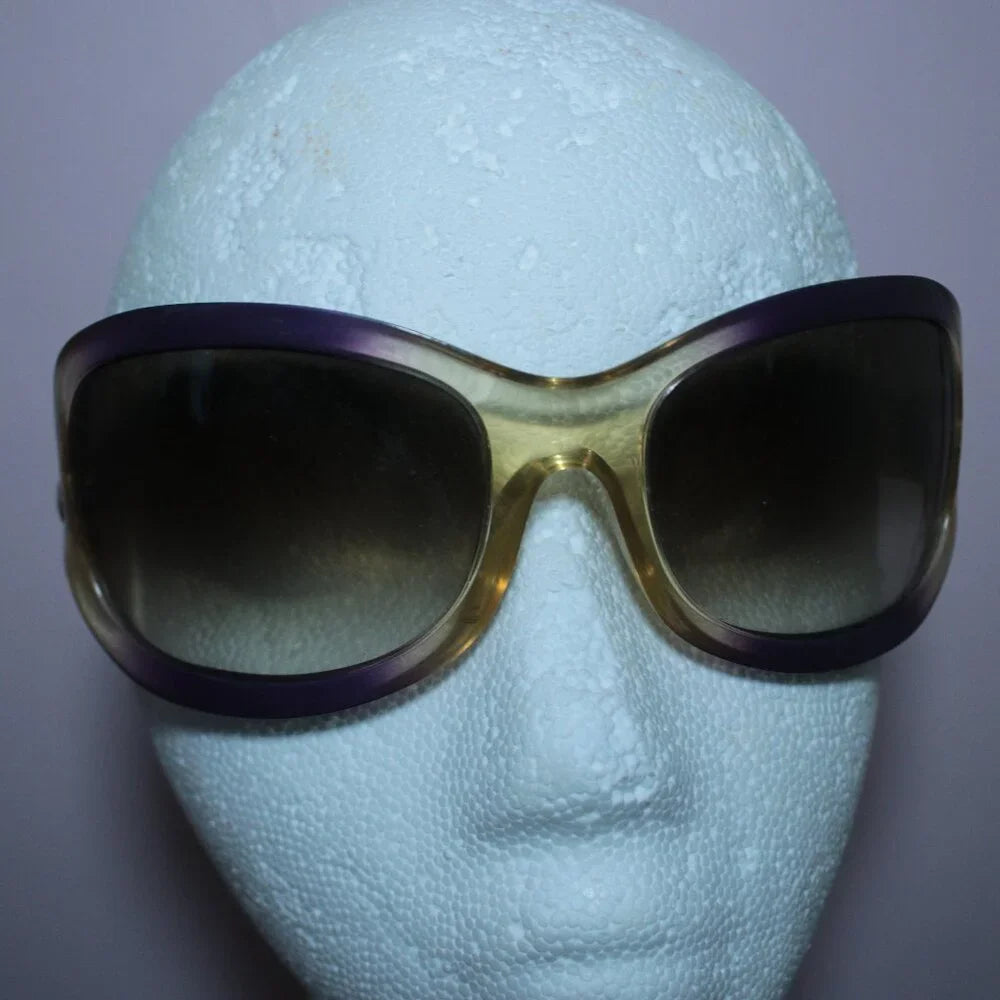 Spy Optic. MADE IN ITALY. Bianca Clear/Purple Gradient Acetate Oversized Sunglasses
