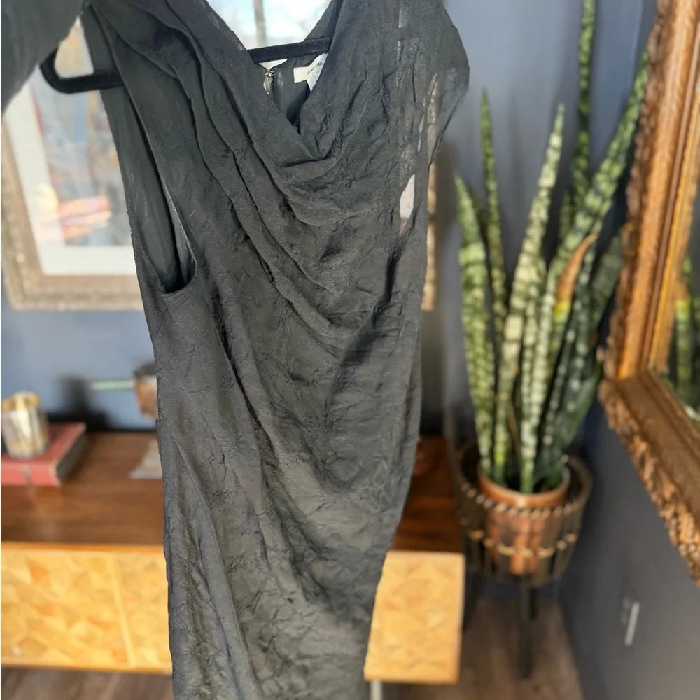 HELMUT LANG NY. NWOT. Black asymmetric Dress