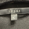 Gucci Italy. Black Coat/Blouse with Leather Trim Detail Accents