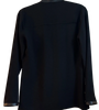 Gucci Italy. Black Coat/Blouse with Leather Trim Detail Accents