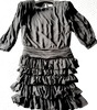 Saint Laurent Paris. HEDI SLIMANE DESIGNER DARK GRAY Ruffled Ruffled Tiered Waist Dress