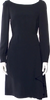 Prada Italy. 2013 Collection Black Long-Sleeve Draped Back Dress