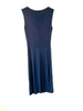 Alberta Ferretti ITALY. Blue Stretch Dress with Striped Detail