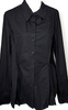 Rundholz GERMANY. Black Cotton Pleated Button Down Shirt Blouse