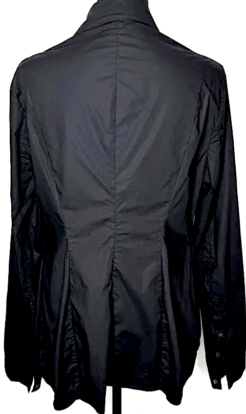 Rundholz GERMANY. Black Cotton Pleated Button Down Shirt Blouse