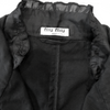 MIU MIU ITALY. Black Cotton/Silk Ruffled Pocket Blazer