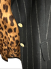 Dolce & Gabbana Italy. Blue Pinstripe Wool Blazer, Leopard Lining Print