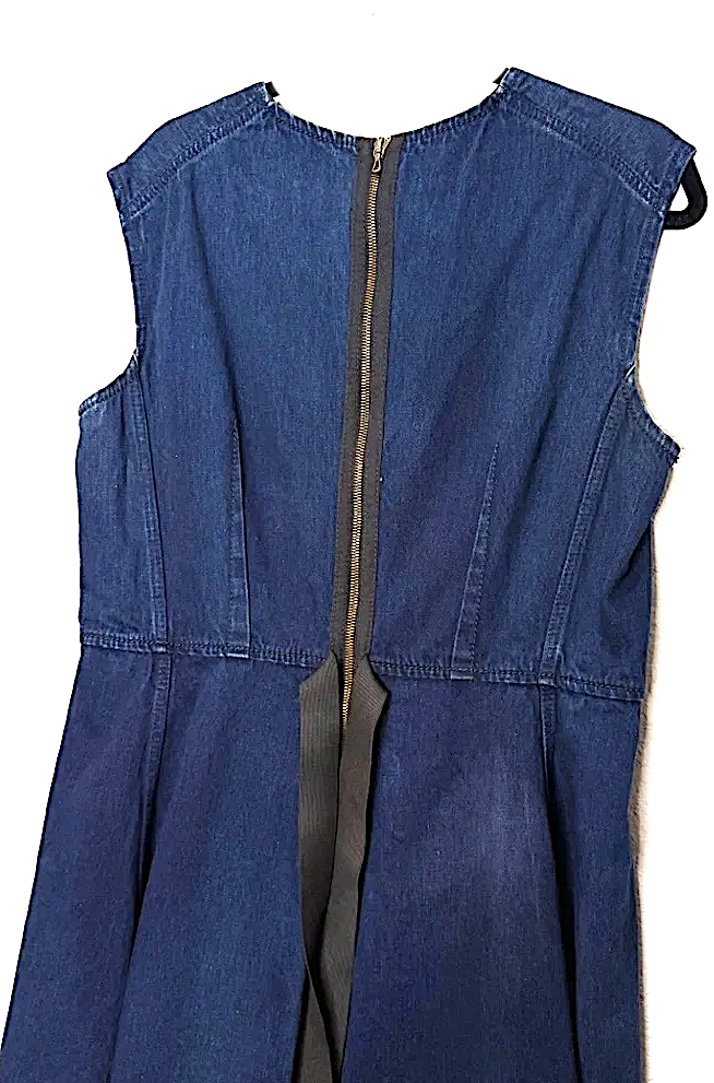 Lanvin PARIS.  Acne Blue Denim Fit Flare Dress Belt