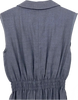 Prada ITALY. Grey Wool Button Down Sleeveless Shirtdress