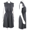Prada ITALY. Grey Wool Button Down Sleeveless Shirtdress