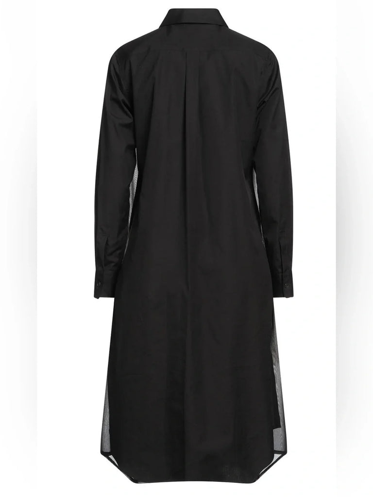 Comme des Garçons/Chrome Hearts Collaboration Black Chiffon Button Dress