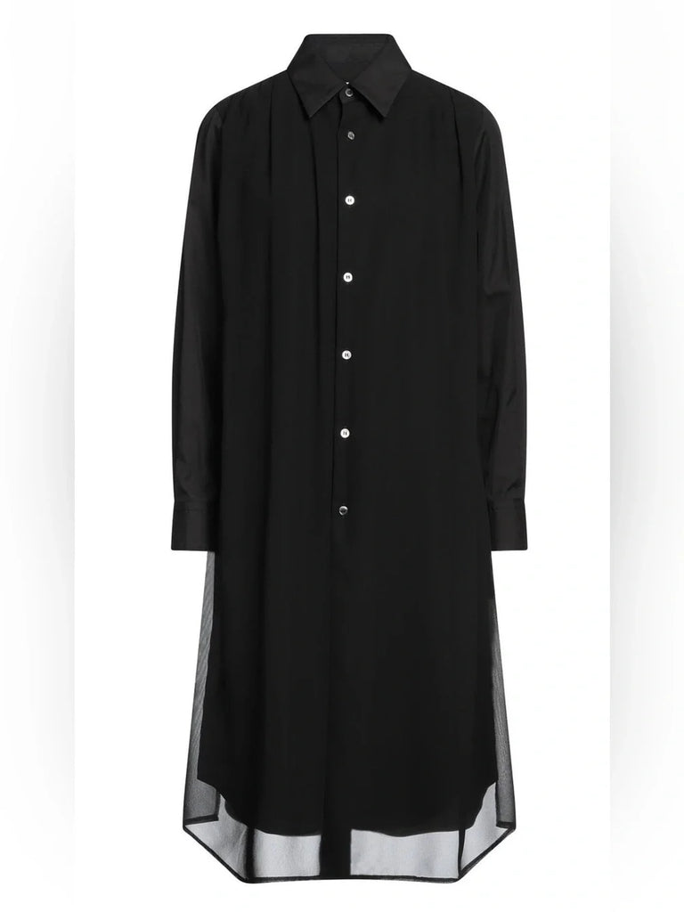 Comme des Garçons/Chrome Hearts Collaboration Black Chiffon Button Dress