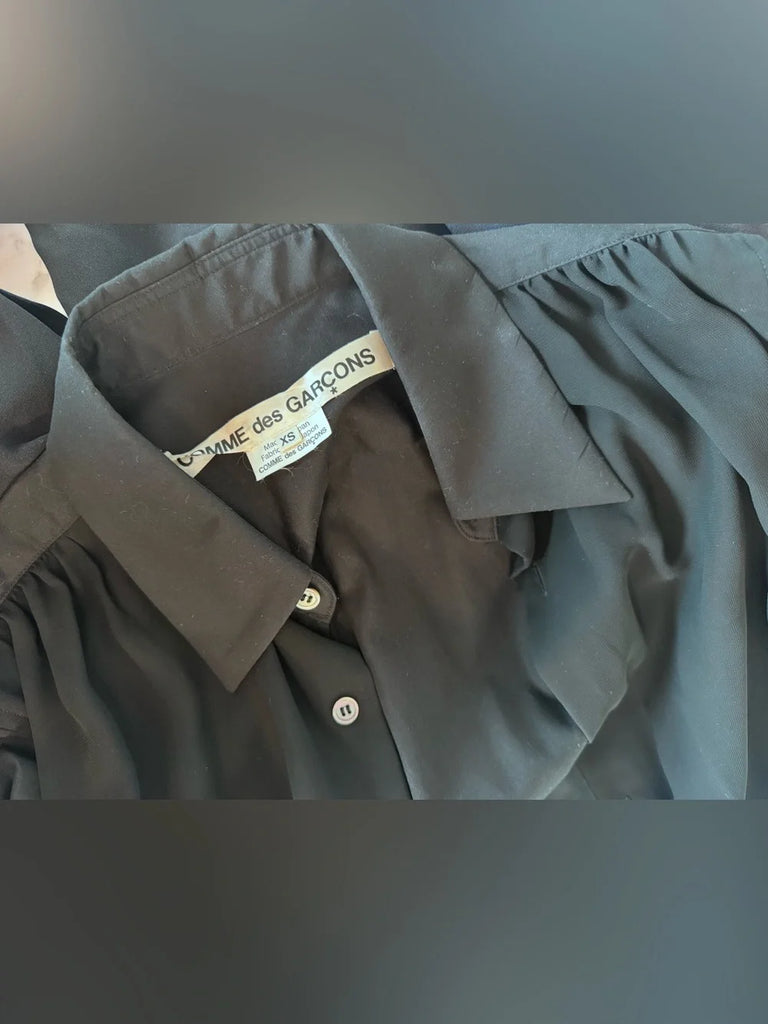 Comme des Garçons/Chrome Hearts Collaboration Black Chiffon Button Dress