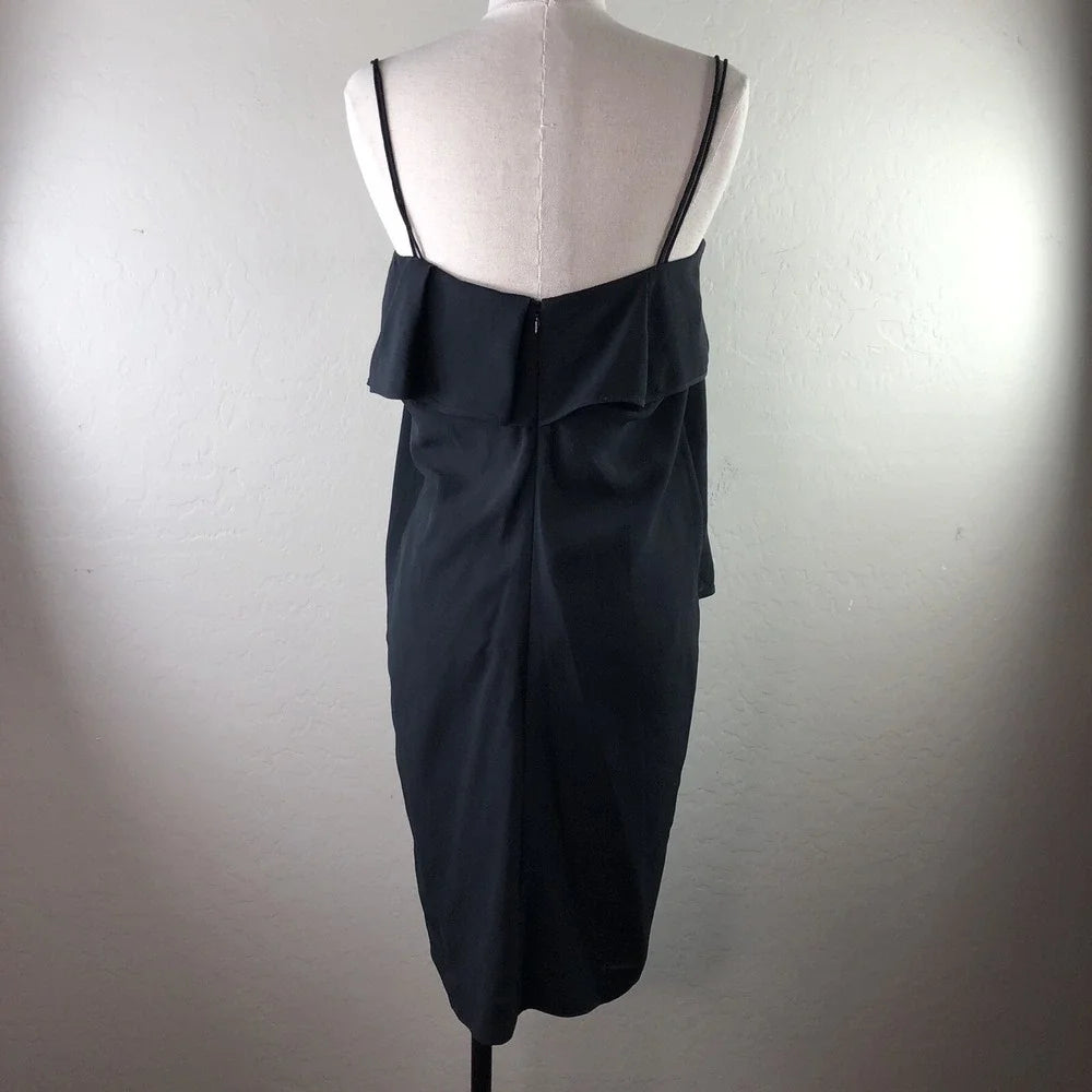 ACNE STUDIOS STOCKHOLM. Black Flutter Spaghetti Strap Little Black Dress‎