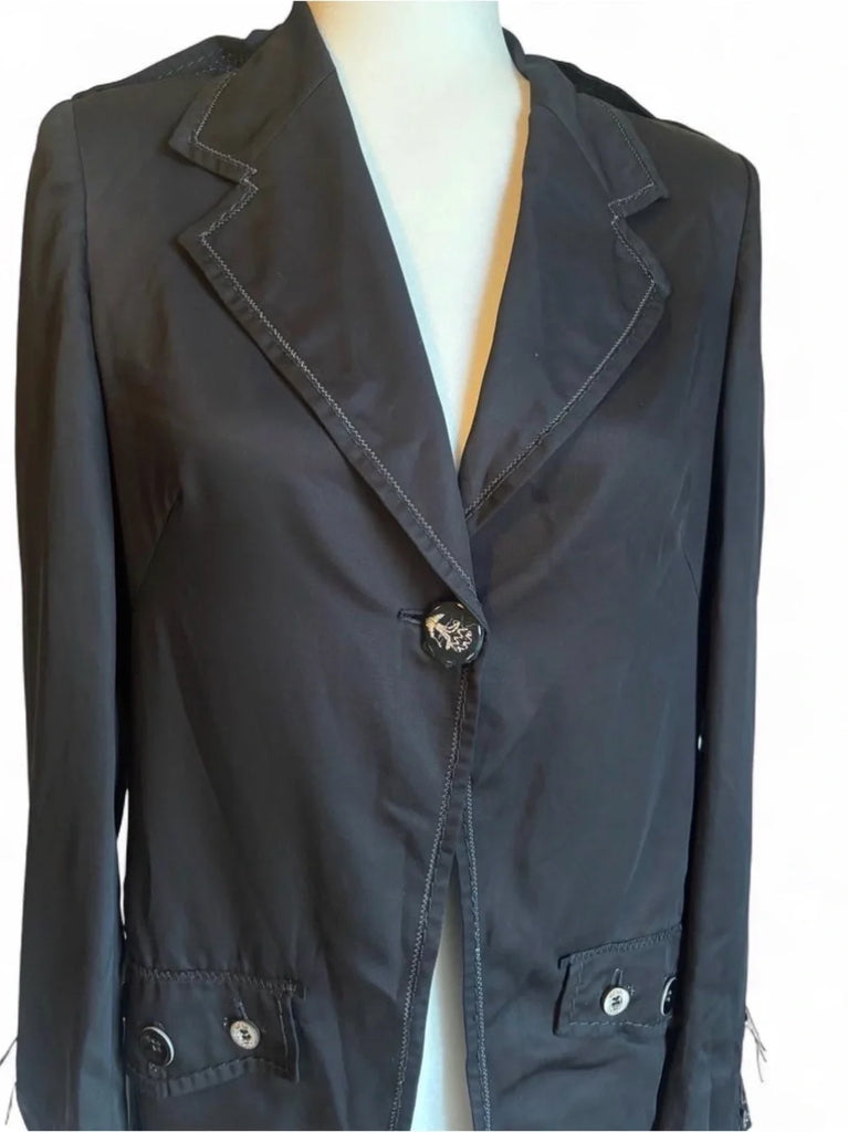 Marithe + Francois Girbaud PARIS. Black Single-Button Blazer