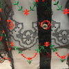 Comme des Garcons JAPAN. Black Semi-Sheer Floral Embroidered Blouse