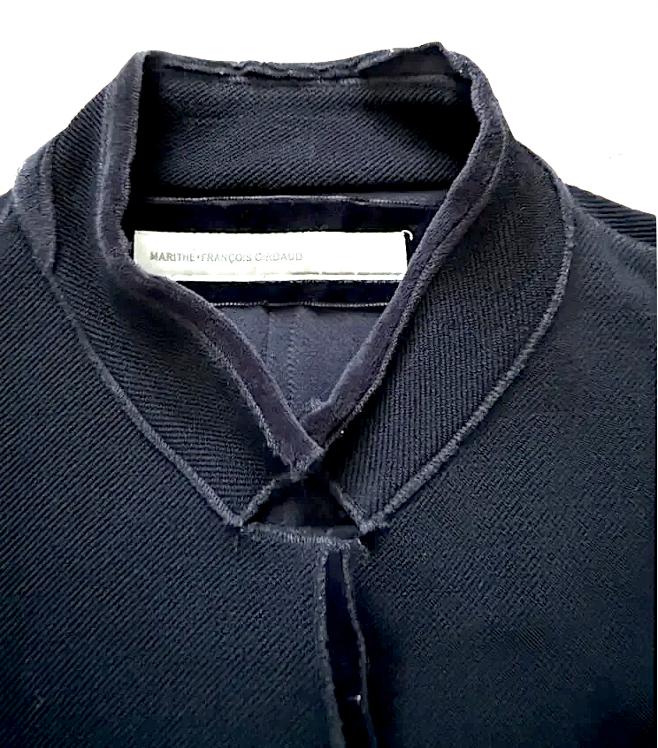 Marithé + François Girbaud. PARIS. Dark Navy Cravatatakiller Wool Blend Stand Collar Jacket