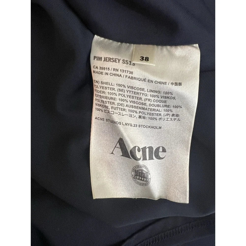 ACNE STUDIOS STOCKHOLM. Dark Navy Blue Pim Jersey Midi Dress