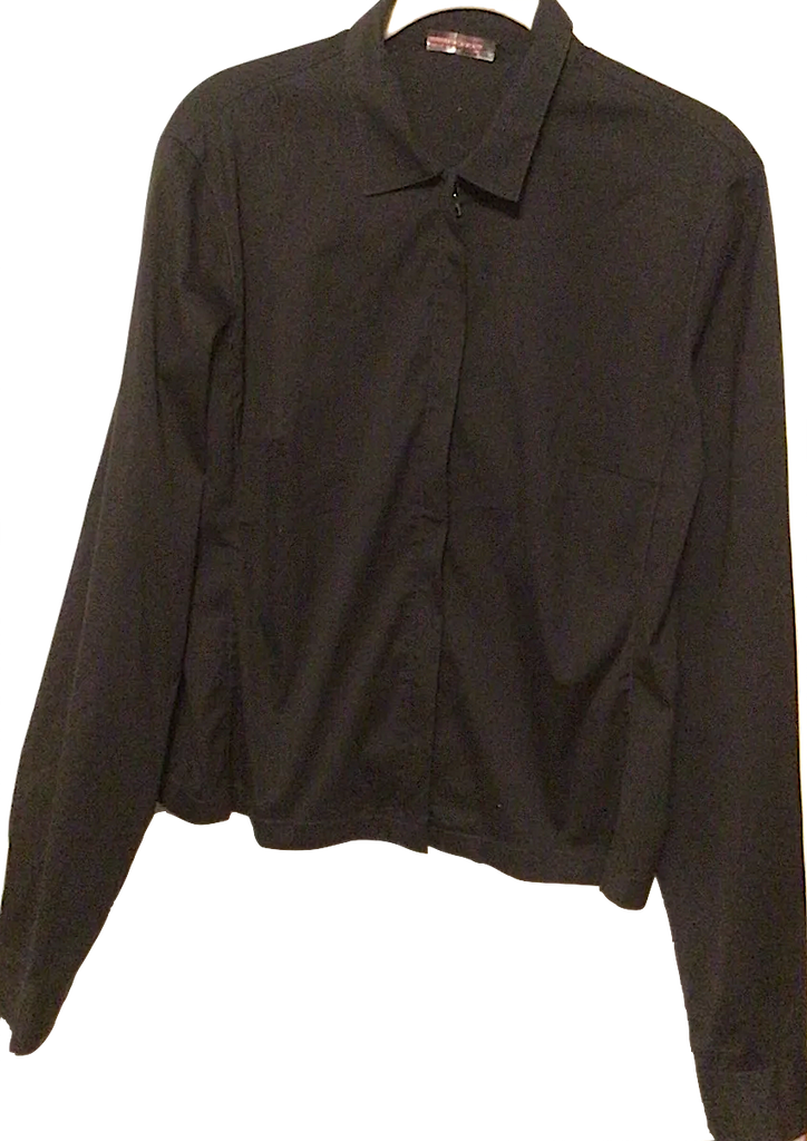 PRADA ITALY. PRADA SPORT. Black Lightweight Zipper Front Closure Long Sleeve Jacket/Blouse
