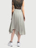 ACNE STUDIOS STOCKHOLM. Pleats Striped Asymmetrical Handkerchief Hem Skirt