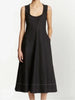 Proenza Schouler NY. White Label U Neck BLACK Sleeveless Flare Midi Dress