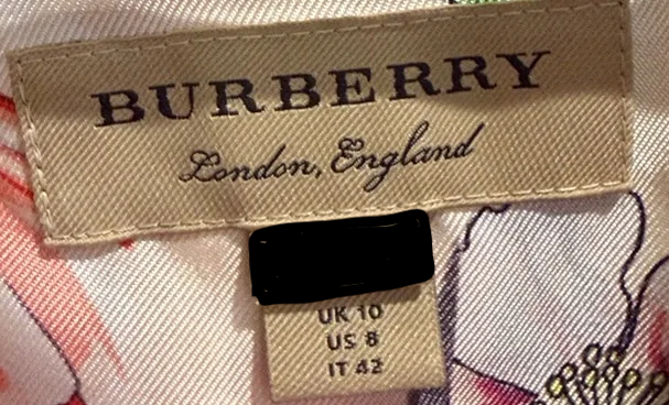 Burberry UK. Vintage Abstract Silk Top