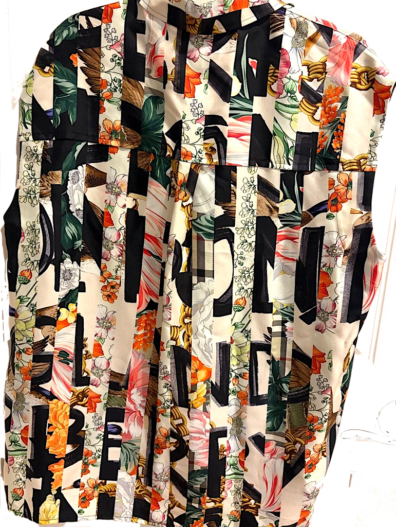 Burberry UK. Vintage Abstract Silk Top