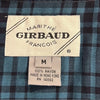 Marithe + Francois Girbaud Paris. Black/ Blue Rayon Plaid Long Sleeve  Button Down Dress