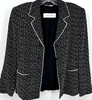 Max Mara ITALY. Black/Grey/White Tweed Open Blazer Jacket