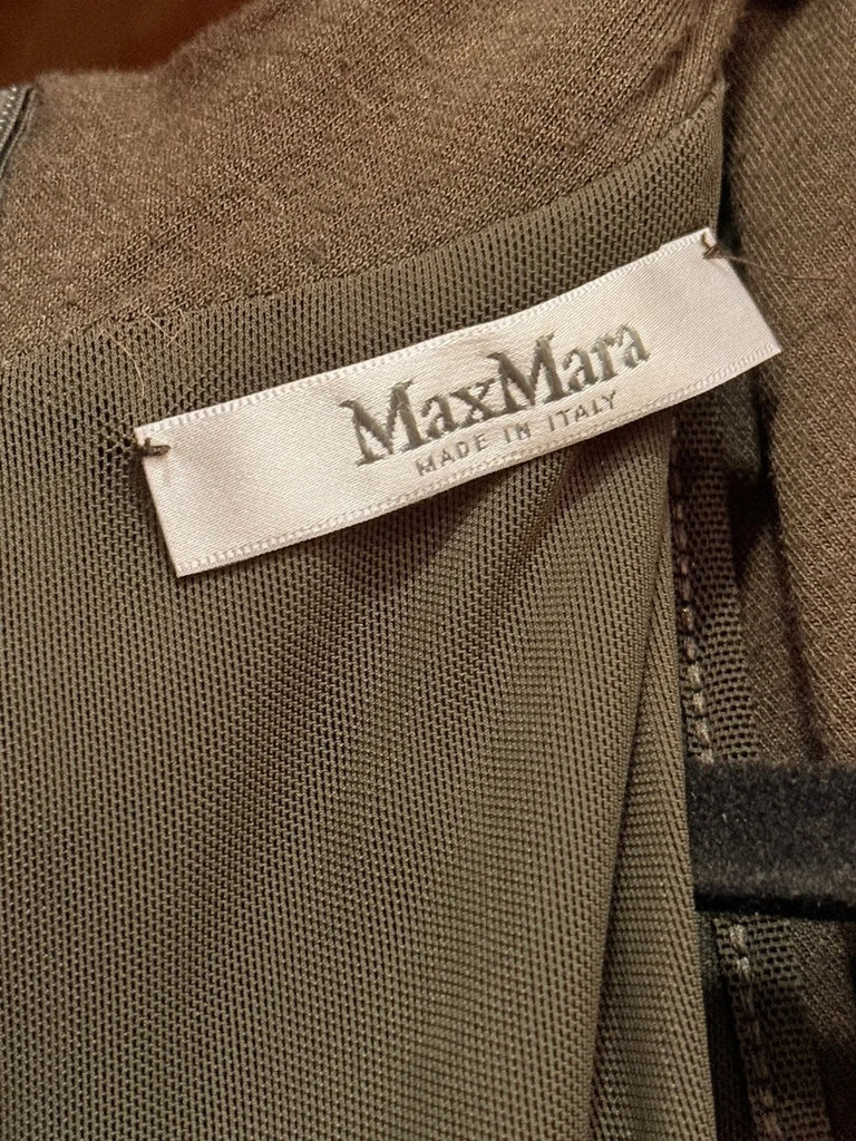 Max Mara Italy.Olive Green knit jersey Dress