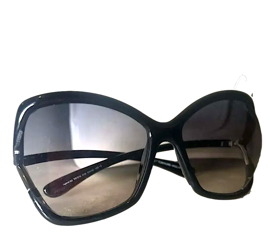 TOM FORD NY. BLACK OVERSIZED BUTTERFLY LENSES W/CASE