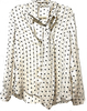 Acne Studios Stockholm. Vintage Polka Dot Chiffon Tie-Neck Button Front Long Sleeve Blouse