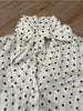 Acne Studios Stockholm. Vintage Polka Dot Chiffon Tie-Neck Button Front Long Sleeve Blouse