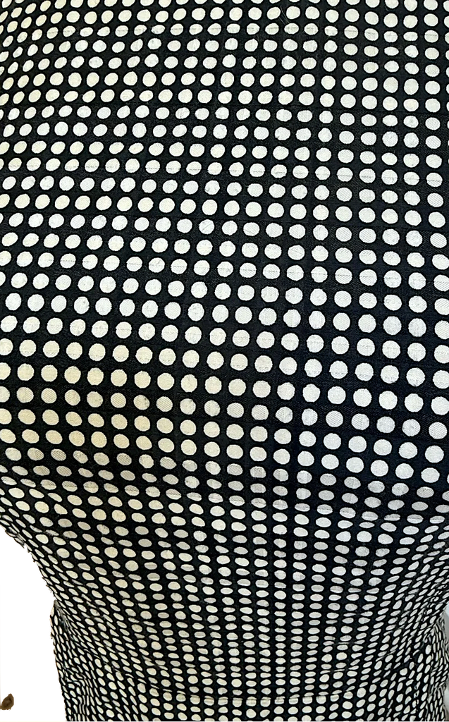 Lanvin Paris. Polka Dot Black White Sleeveless Sheath Dress