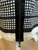 Lanvin Paris. Polka Dot Black White Sleeveless Sheath Dress