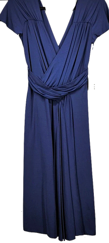 LIMI feu JAPAN. Black Slit Neck Wool Gabardine Dress