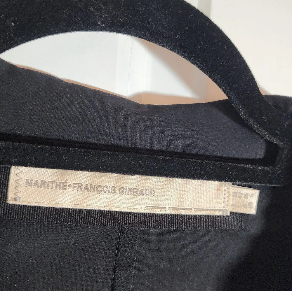 Marithe + Francois Girbaud PARIS. Stretchy Black Button Front Blazer