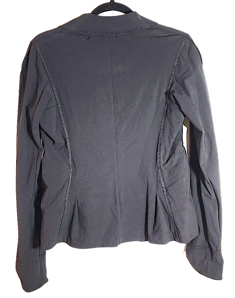 Marithe + Francois Girbaud PARIS. Stretchy Black Button Front Blazer