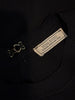 Nina Ricci PARIS. Black Wool Blend Knit Gold Chain Accent Sleeveless Maxi Dress
