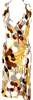 MAX MARA Italy. Silk Blend Abstract Print Ruched Halter Midi Dress