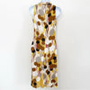 MAX MARA Italy. Silk Blend Abstract Print Ruched Halter Midi Dress